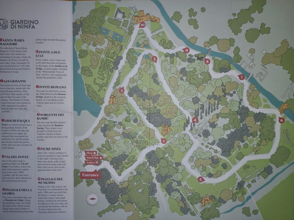 Mapa Giardini di Ninfa
